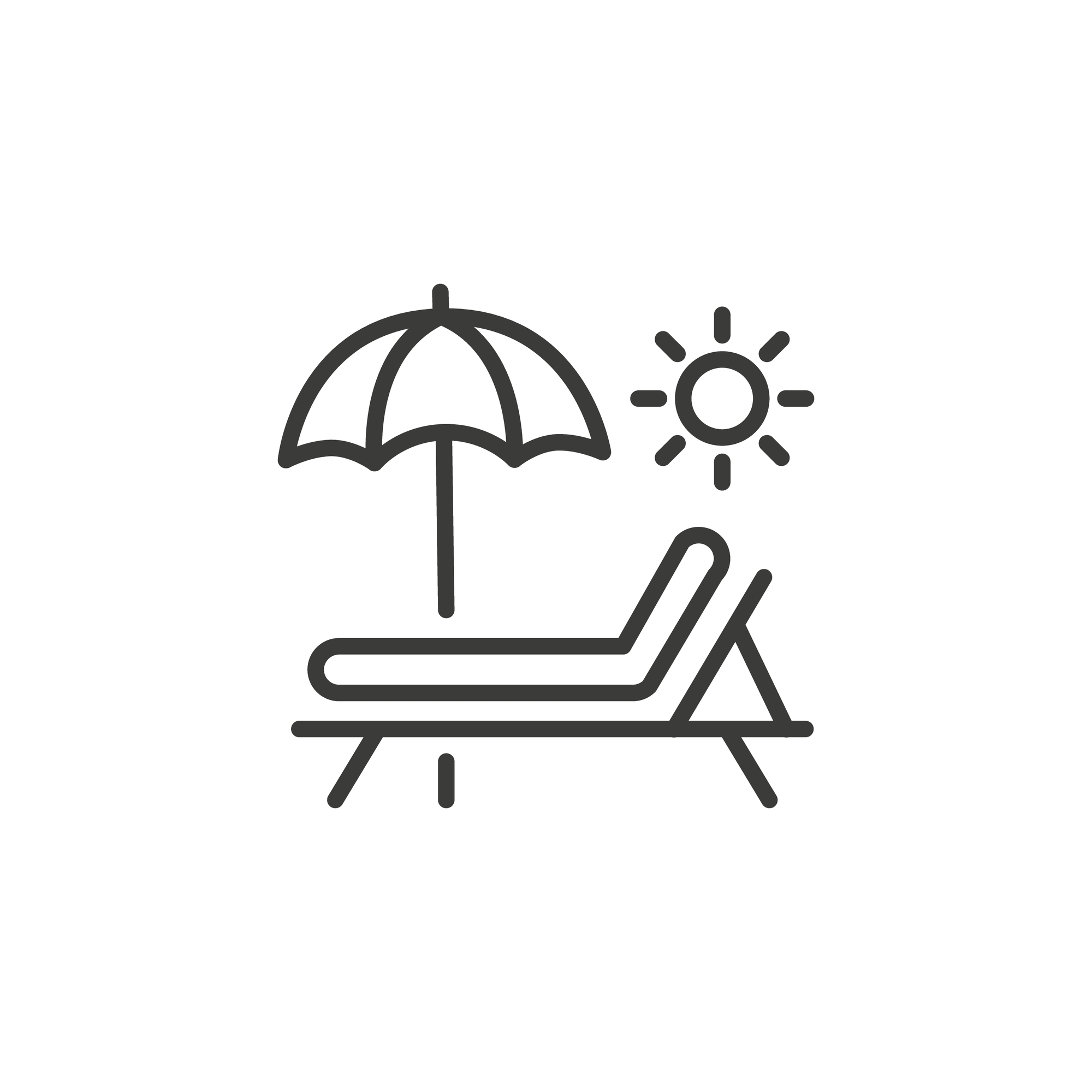 SunbedLineIconSimpleOutlineStyleResortBeachChairFurniture